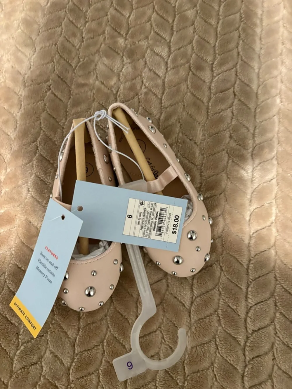 Cat & Jack Pink Studded Ballet Flats for Kids